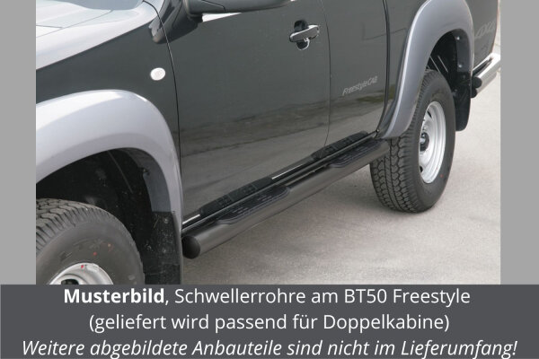 Schwellerrohre mit Tritt SCHWARZ für MAZDA BT50 Freestyle UN Bj.2007-12 V2A TÜV