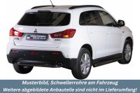 Schwellerrohre mit Tritt SCHWARZ für MITSUBISHI ASX Bj. 2010> V2A Ø76mm mit TÜV