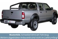 Schwellerrohre mit Tritt SCHWARZ für NISSAN Navara D22 Doppelkabine 2001-04 TÜV