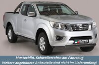 Schwellerrohre mit Tritt SCHWARZ für NISSAN Navara King Cab D231 Bj.2016- TÜV