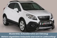 Schwellerrohre mit Tritt SCHWARZ für OPEL Mokka & Mokka X V2A Ø76mm mit TÜV