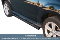 Schwellerrohre mit Tritt SCHWARZ für PEUGEOT 4007 Bj.2008- V2A Ø76mm mit TÜV