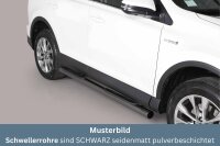 Schwellerrohre mit Tritt SCHWARZ für TOYOTA RAV 4 Bj. 2013-18 V2A Ø76mm mit TÜV