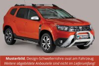 Schwellerrohre Design oval mit Tritt für DACIA Duster Bj. 2018- Edelstahl mit TÜV