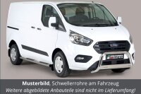 Schwellerrohre mit Tritt für Ford Transit Custom (L1) Bj.2013- V2A Ø76mm mit TÜV