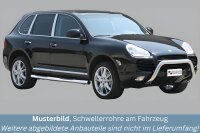 Schwellerrohre mit Tritt für PORSCHE Cayenne Bj.03-07 Edelstahl Ø76mm mit TÜV