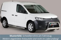 Schwellerrohre mit Tritt für VW Caddy 5 Typ SB ab Bj.21- Edelstahl Ø76mm mit TÜV