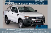 Schwellerrohre oval mit Tritt für FORD Ranger S.C. 2AB 2012 > Edelstahl mit TÜV