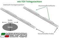 Schwellerrohre oval mit Tritt für JEEP Wrangler JK 5 Türer 2011> Edelstahl mit TÜV