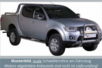 Schwellerrohre oval mit Tritt für MITSUBISHI L200 Doppelkabine 2010> V2A TÜV