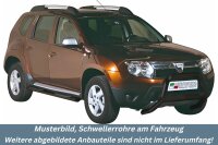 Schwellerrohre oval mit Tritt SCHWARZ für DACIA Duster SD 2010 > V2A Ø76mm mit TÜV