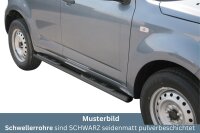 Schwellerrohre oval mit Tritt SCHWARZ für DAIHATSU...