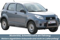 Schwellerrohre oval mit Tritt SCHWARZ für DAIHATSU...