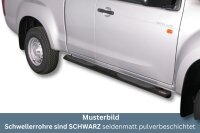 Schwellerrohre oval mit Tritt SCHWARZ für ISUZU...