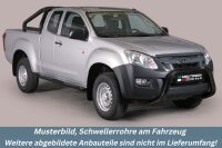 Schwellerrohre oval mit Tritt SCHWARZ für ISUZU...