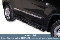 Schwellerrohre oval mit Tritt SCHWARZ für JEEP Grand...