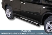 Schwellerrohre oval mit Tritt SCHWARZ für NISSAN...