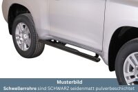 Schwellerrohre oval mit Tritt SCHWARZ für TOYOTA...