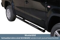 Schwellerrohre oval mit Tritt SCHWARZ für VOLKSWAGEN Amarok 2H 2010> TÜV