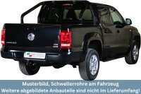 Schwellerrohre oval mit Tritt SCHWARZ für VOLKSWAGEN Amarok 2H 2010> TÜV