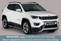 Schwellerrohre oval mit Tritt für JEEP Compass ab Bj. 2017- Edelstahl mit TÜV