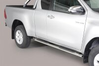 Schwellerrohre oval mit Tritt für TOYOTA HiLux Extra Cab ab Bj. 2016- V2A TÜV