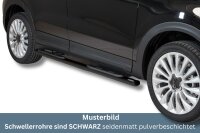 Schwellerrohre oval mit Tritt SCHWARZ für Fiat 500X...