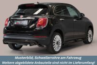 Schwellerrohre oval mit Tritt SCHWARZ für Fiat 500X...