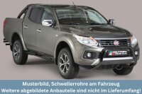 Schwellerrohre oval mit Tritt SCHWARZ für Fiat...