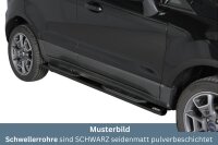 Schwellerrohre oval mit Tritt SCHWARZ für Ford...