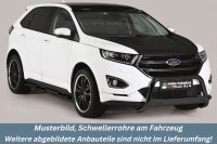 Schwellerrohre oval mit Tritt SCHWARZ für FORD Edge ab Bj. 2016> V2A Ø76mm mit TÜV