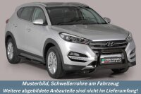 Schwellerrohre oval mit Tritt SCHWARZ für HYUNDAI Tucson TL ab Bj. 2015- Ø76mm TÜV