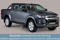 Schwellerrohre oval mit Tritt SCHWARZ für ISUZU...