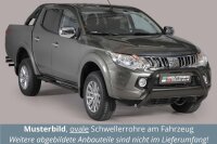 Schwellerrohre oval mit Tritt SCHWARZ für MITSUBISHI L200 KJOT Doppelkabine 2015- TÜV