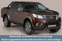 Schwellerrohre oval mit Tritt SCHWARZ für NISSAN...