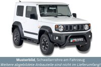 Schwellerrohre oval mit Tritt SCHWARZ für SUZUKI Jimny GJ HJ Bj.2018- V2A Ø76mm mit TÜV