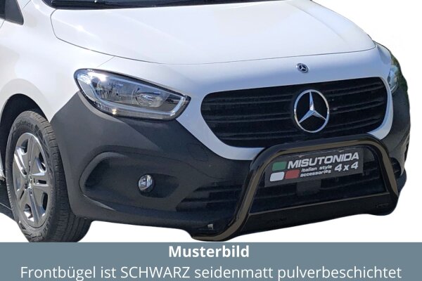 Frontbügel Edelstahl schwarz für Mercedes Citan W420 21- 63mm mit ABE Rammschutz