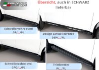 Schwellerrohre oval mit Tritt für DACIA Sandero Stepway Bj. 2013- Edelstahl 95x52mm mit TÜV