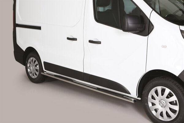 Schwellerrohre oval mit Tritt für NISSAN NV300 Bj. 2017- Edelstahl 95x52mm mit TÜV