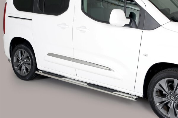 Schwellerrohre oval mit Tritt für TOYOTA Proace City Verso L1 Bj. 2019- Edelstahl 95x52mm mit TÜV