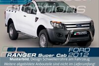 Schwellerrohre Design für FORD Ranger S.C. 2AB 2012 > Edelstahl mit TÜV