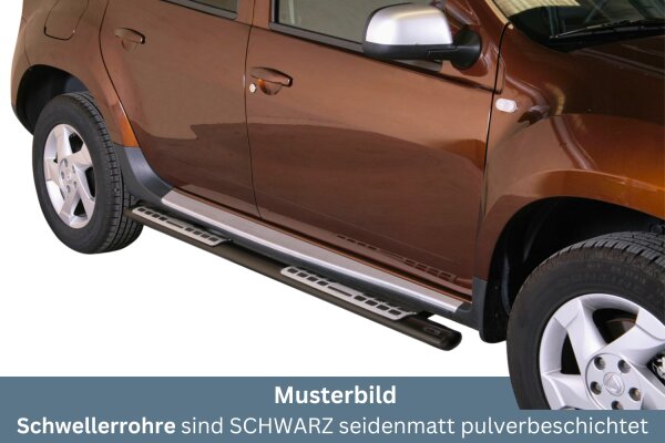 Schwellerrohre Design SCHWARZ für DACIA Duster SD 2010 > Edelstahl mit TÜV