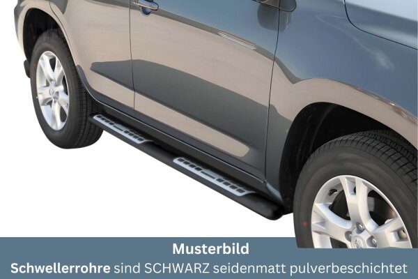 Schwellerrohre Design SCHWARZ für TOYOTA RAV 4 XA3 2009-10 Edelstahl mit TÜV