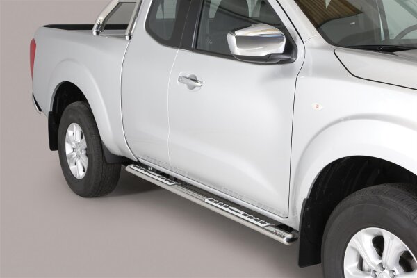 Schwellerrohre Design für NISSAN Navara King Cab D231 ab Bj.2016- Edelstahl