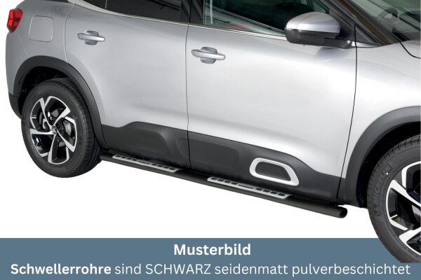 Schwellerrohre Design Schwarz für CITROEN C-5 Aircross 2019> Edelstahl mit TÜV