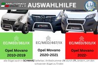 Edelstahl Frontbügel SCHWARZ für OPEL Movano C 2022- Gutachten Frontschutzbügel