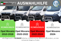 Edelstahl Frontbügel SCHWARZ für OPEL Movano C 2022- Gutachten Frontschutzbügel