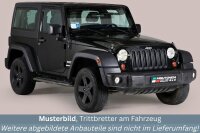 Trittbretter SCHWARZ für JEEP Wrangler JK 3 Türer 2011> Edelstahl Ø50mm mit TÜV