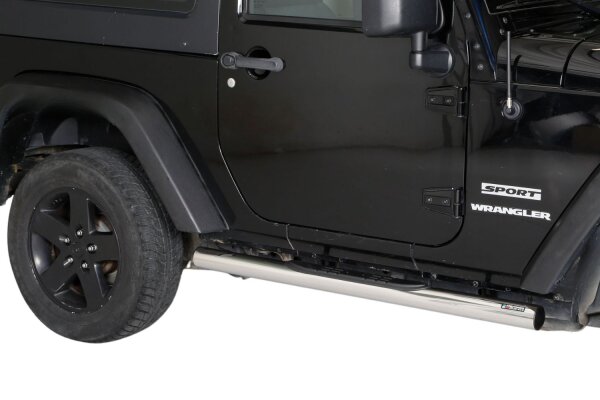 Schwellerrohre mit Tritt für JEEP Wrangler JK 3 Türer 2011> Edelstahl Ø76mm mit TÜV