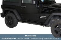 Schwellerrohre oval mit Tritt SCHWARZ für JEEP...